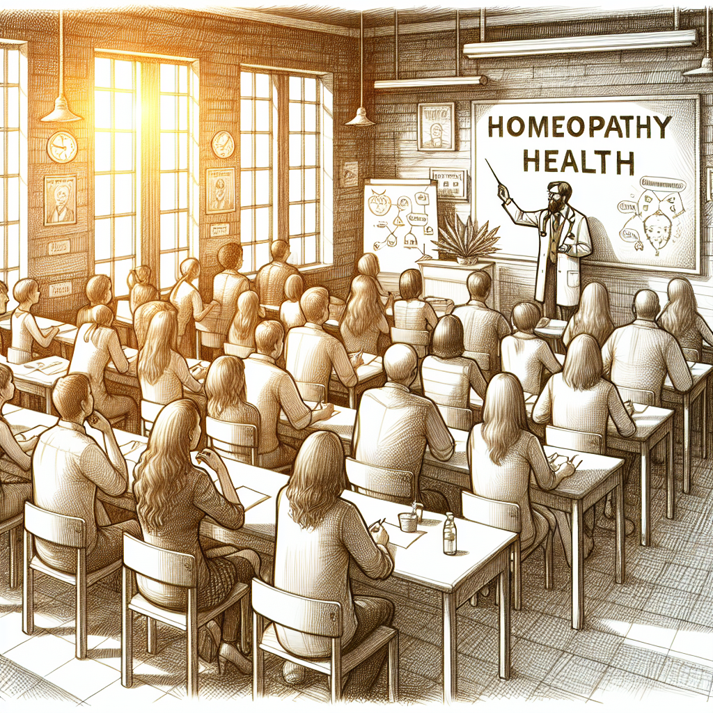 Create a picture of a school for parents on homeopathy health with a doctor Create a picture of a school for parents on homeopathy health with a doctor